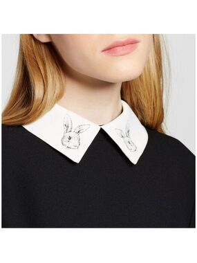 VICTORIA BECKHAM Tailored BUNNY COLLAR BLACK DRESS